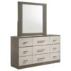 Fenwick 9-drawer Dresser with Mirror Grey Oak