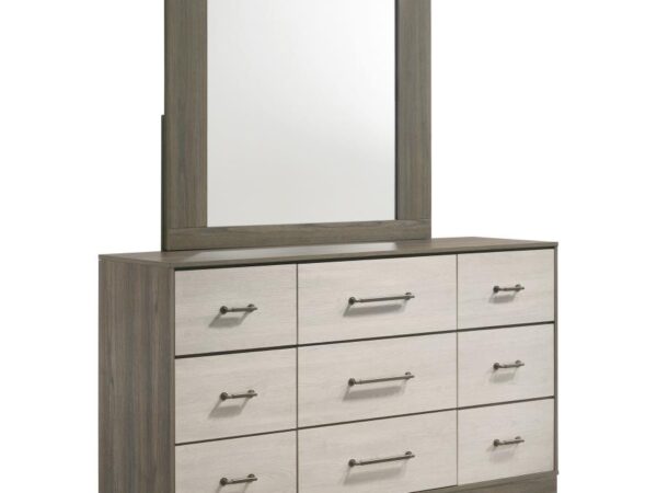 Fenwick 9-drawer Dresser with Mirror Grey Oak