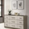 Fenwick 9-drawer Dresser Grey Oak