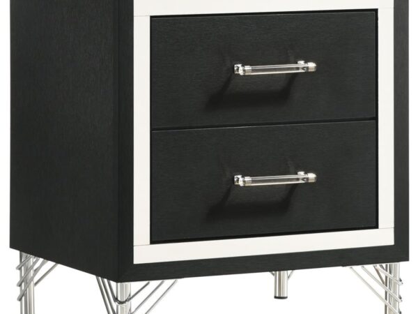 Lucia 2-drawer Nightstand Bedside Table Black