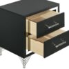 Lucia 2-drawer Nightstand Bedside Table Black