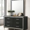 Lucia 6-drawer Dresser and Mirror Black