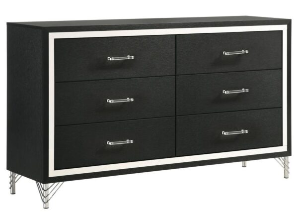 Lucia 6-drawer Dresser Cabinet Black