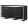 Lucia 6-drawer Dresser Cabinet Black
