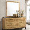 Kaywood 6-drawer Dresser and Mirror Natural Pine