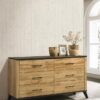 Kaywood 6-drawer Dresser Cabinet Natural Pine