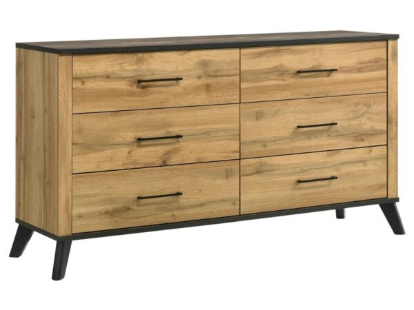 Kaywood 6-drawer Dresser Cabinet Natural Pine