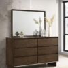 Glenwood 6-drawer Dresser and Mirror Warm Brown