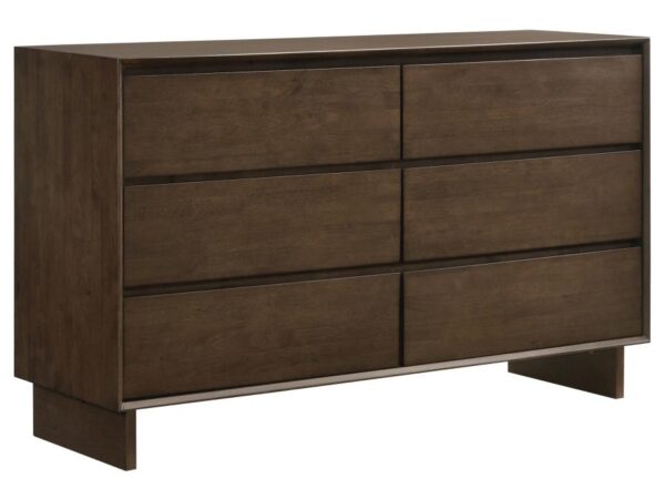 Glenwood 6-drawer Dresser Cabinet Warm Brown
