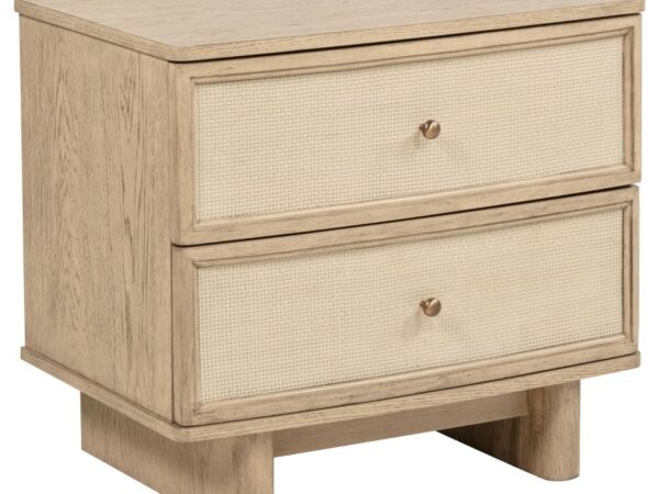 Kailani 2-drawer Nightstand Bedside Table Beige Oak