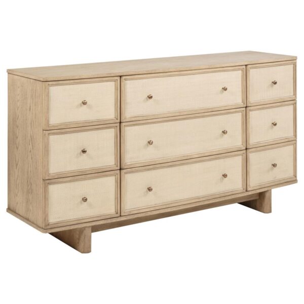 Kailani 9-drawer Dresser Cabinet Beige Oak