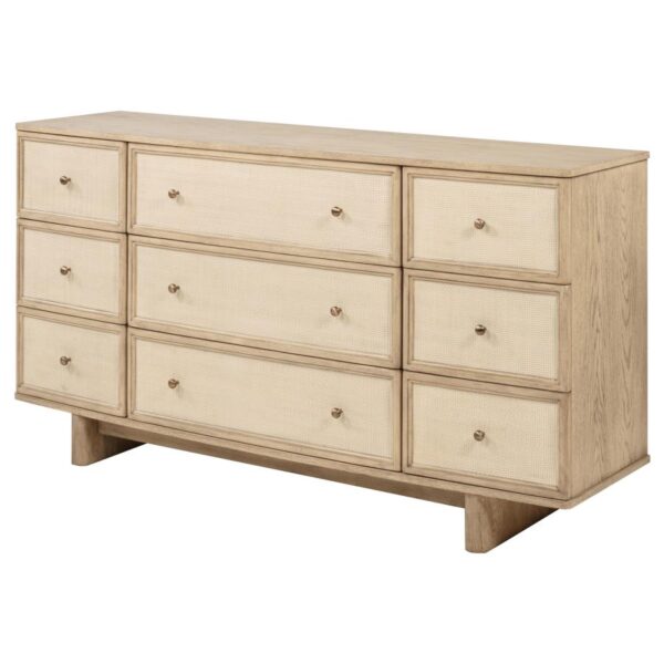 Kailani 9-drawer Dresser Cabinet Beige Oak