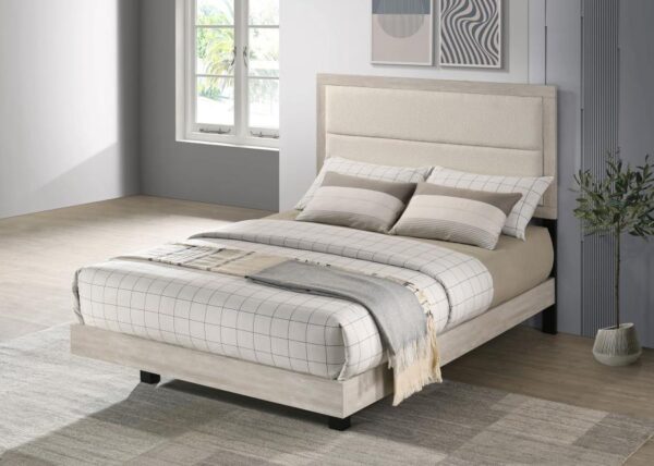 Trenton 54-inch Wood Full Panel Bed Rustic Cream