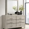 Trenton 6-drawer Bedroom Dresser With Mirror Rustic Cream