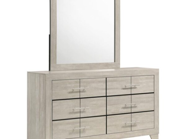 Trenton 6-drawer Bedroom Dresser With Mirror Rustic Cream