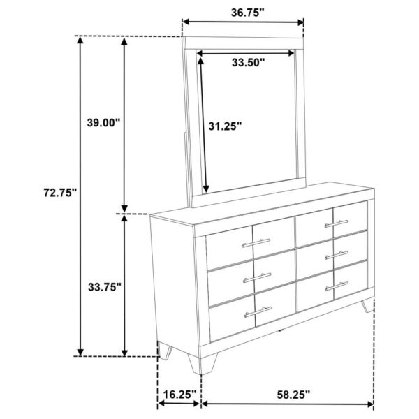 Trenton 6-drawer Bedroom Dresser With Mirror Rustic Cream