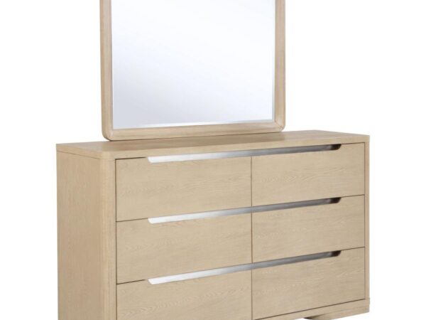 Ladera 6-drawer Bedroom Dresser and Mirror Light Elm