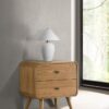 Robyn 2-drawer Nightstand Bedside Table Light Ash