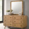Robyn 6-drawer Bedroom Dresser and Mirror Light Ash
