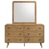 Robyn 6-drawer Bedroom Dresser and Mirror Light Ash