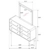Robyn 6-drawer Bedroom Dresser and Mirror Light Ash