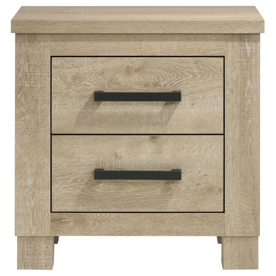 Oakglen 2-drawer Nightstand Bedside Table Weathered Oak