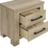Oakglen 2-drawer Nightstand Bedside Table Weathered Oak