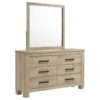 Oakglen 6-drawer Bedroom Dresser and Mirror Weathered Oak