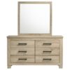 Oakglen 6-drawer Bedroom Dresser and Mirror Weathered Oak