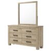 Oakglen 6-drawer Bedroom Dresser and Mirror Weathered Oak