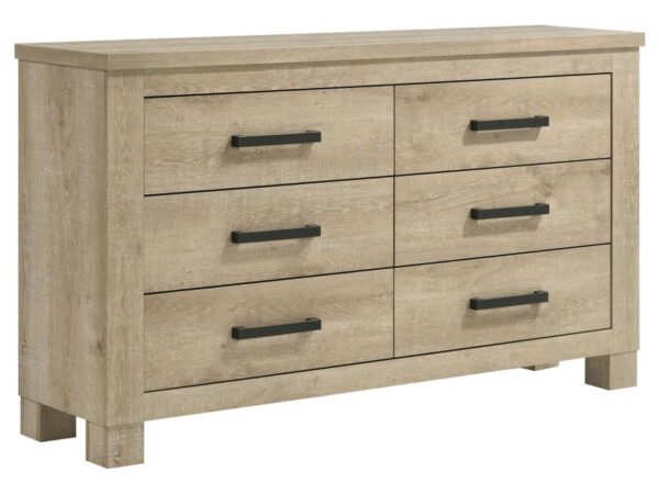 Oakglen 6-drawer Bedroom Dresser Weathered Oak