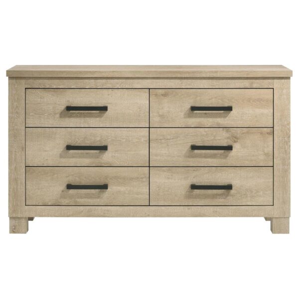Oakglen 6-drawer Bedroom Dresser Weathered Oak