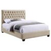 Chloe Upholstered Full Panel Bed Oatmeal