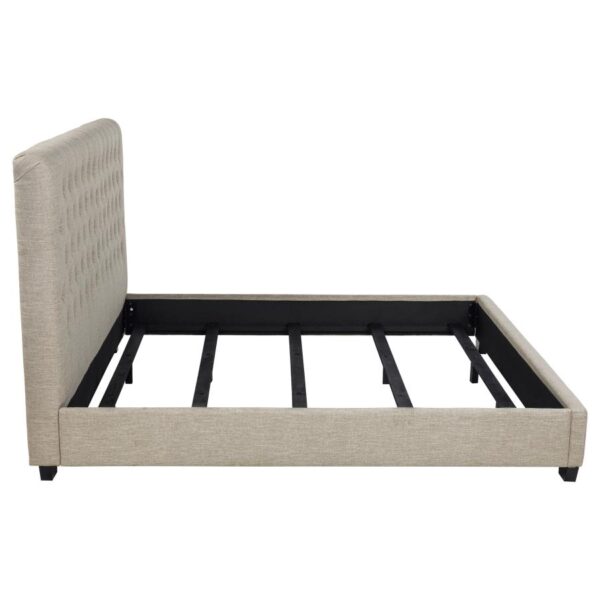 Chloe Upholstered Eastern King Panel Bed Oatmeal