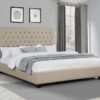 Chloe Upholstered California King Panel Bed Oatmeal