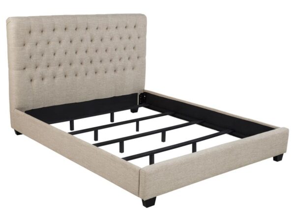 Chloe Upholstered California King Panel Bed Oatmeal