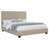 Chloe Upholstered California King Panel Bed Oatmeal