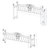 Sydney Eastern King Headboard and Footboard Brushed Gold