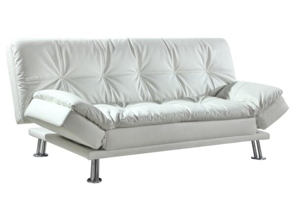 Dilleston Upholstered Tufted Convertible Sofa Bed White