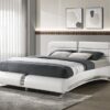 Jeremaine Upholstered Eastern King Sleigh Bed White