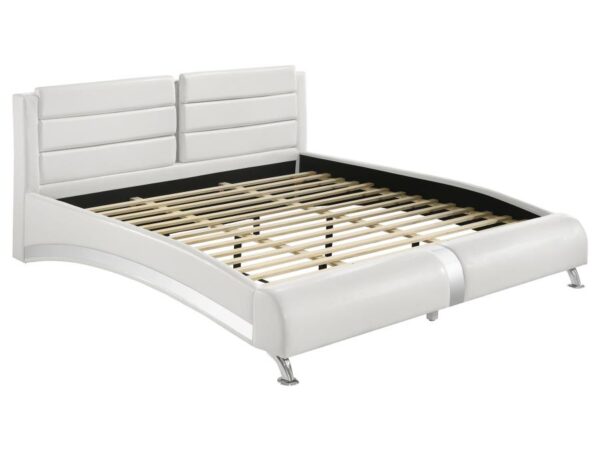 Jeremaine Upholstered Eastern King Sleigh Bed White