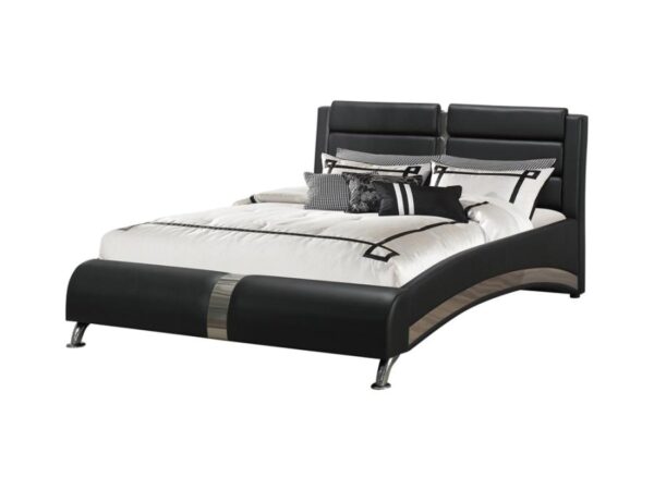 Jeremaine Upholstered Queen Sleigh Bed Black