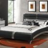 Jeremaine Upholstered Queen Sleigh Bed Black