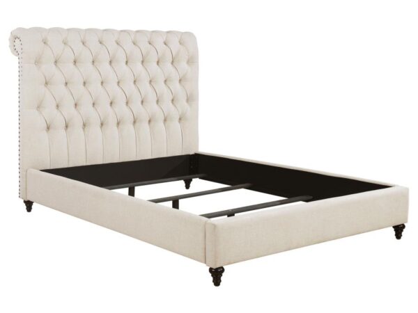 Devon 57-inch Upholstered California King Panel Bed Beige