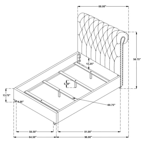 Devon 57-inch Upholstered Queen Panel Bed Beige