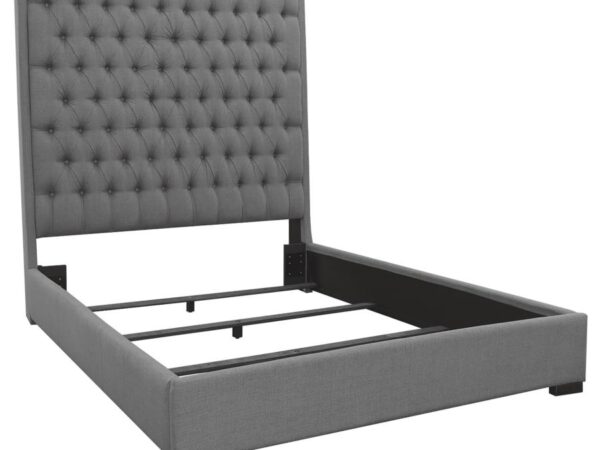Camille Upholstered Eastern King Panel Bed Grey