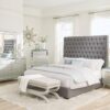 Camille Upholstered Eastern King Panel Bed Grey