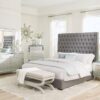 Camille Upholstered California King Panel Bed Grey