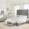 Camille Upholstered Queen Panel Bed Grey