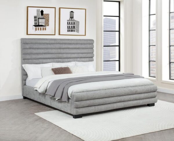 Patricia 58-inch Boucle Upholstered California King Bed Grey